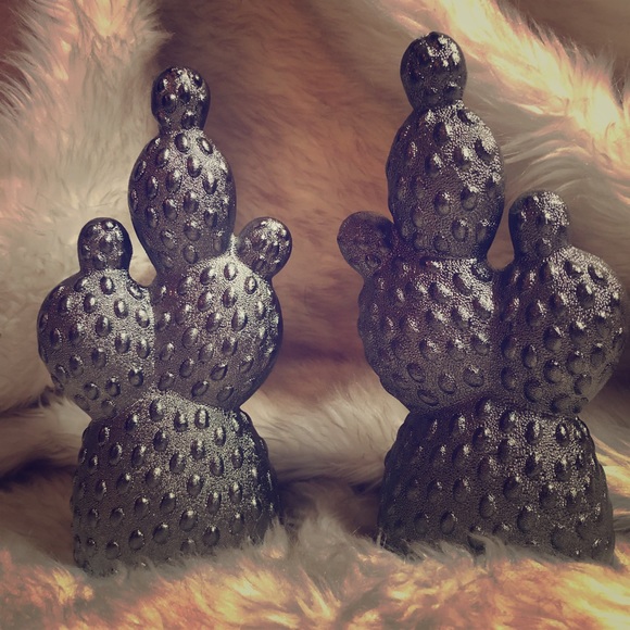 Other - 2 Metallic Covered Ceramic Cacti